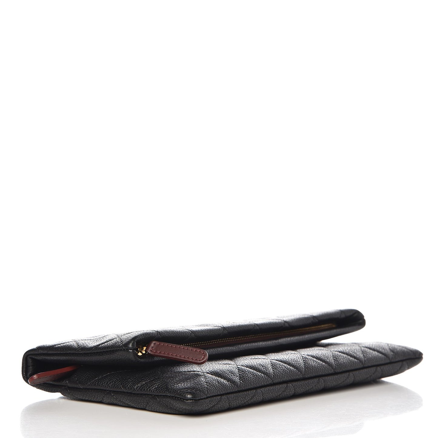 Caviar Quilted CC Beauty Clutch Black