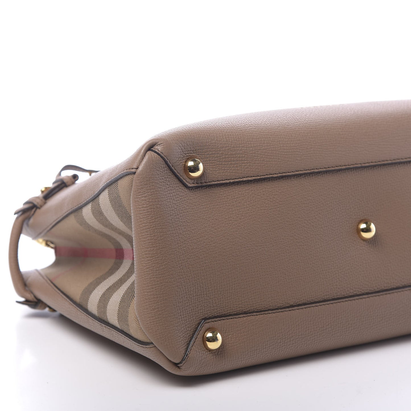 Grainy Calfskin House Check Medium Banner Tote Tan