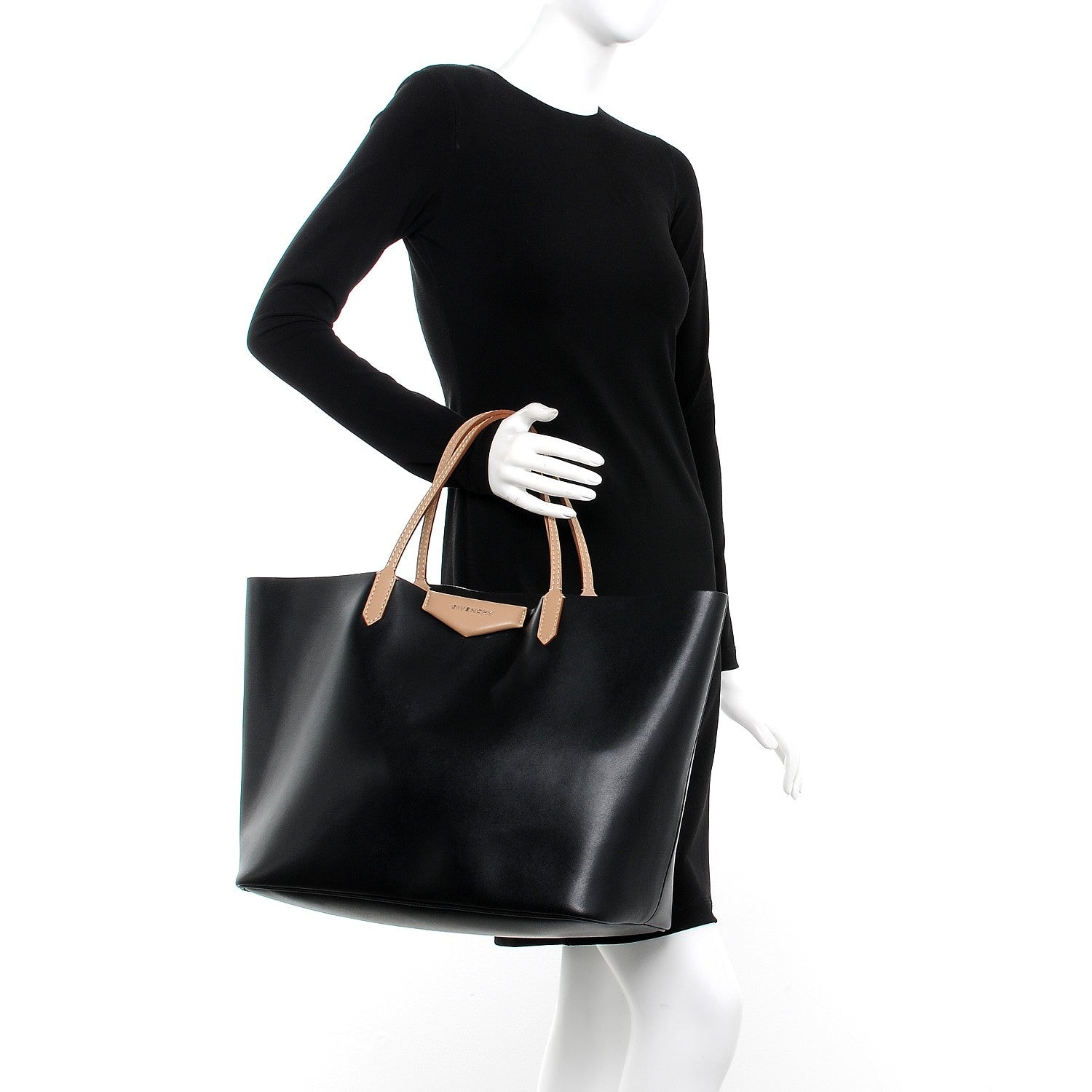 Givenchy Calfskin Large Antigona Tote Black Beige 2 of 12