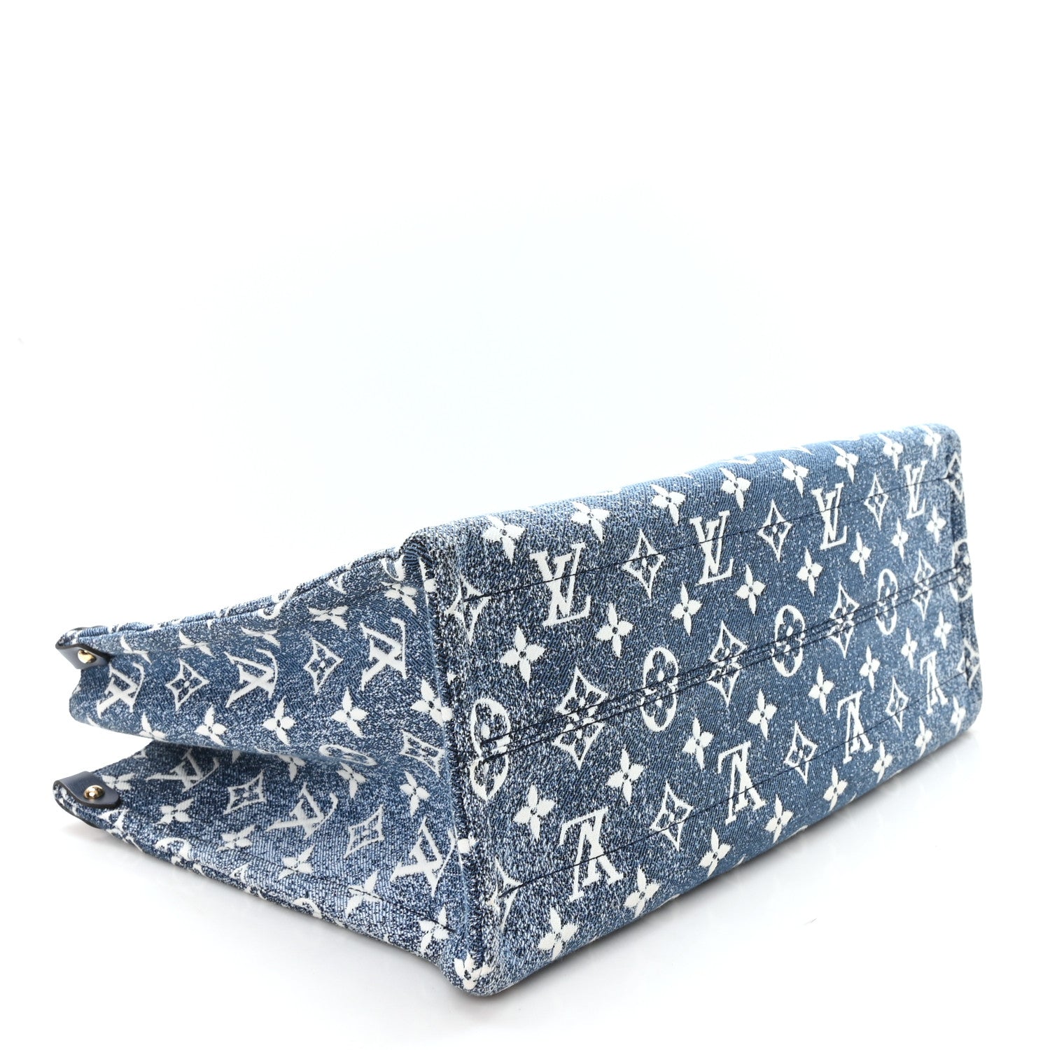 Louis Vuitton Monogram Jacquard Denim Onthego MM Bleu 4 of 9