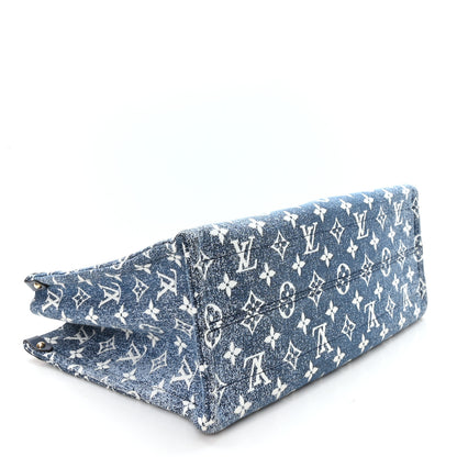 Louis Vuitton Monogram Jacquard Denim Onthego MM Bleu 4 of 9