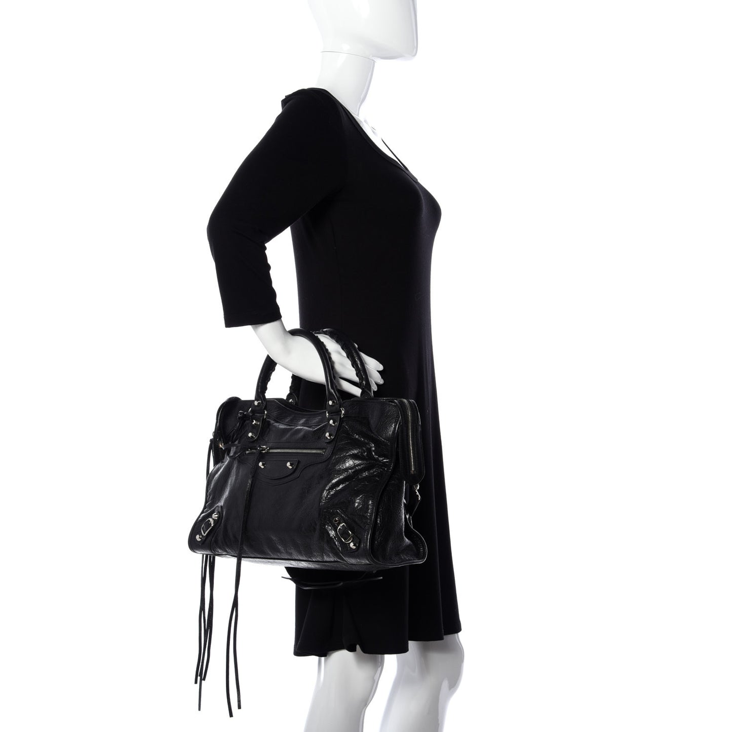 Agneau Classic Silver Hardware City Black