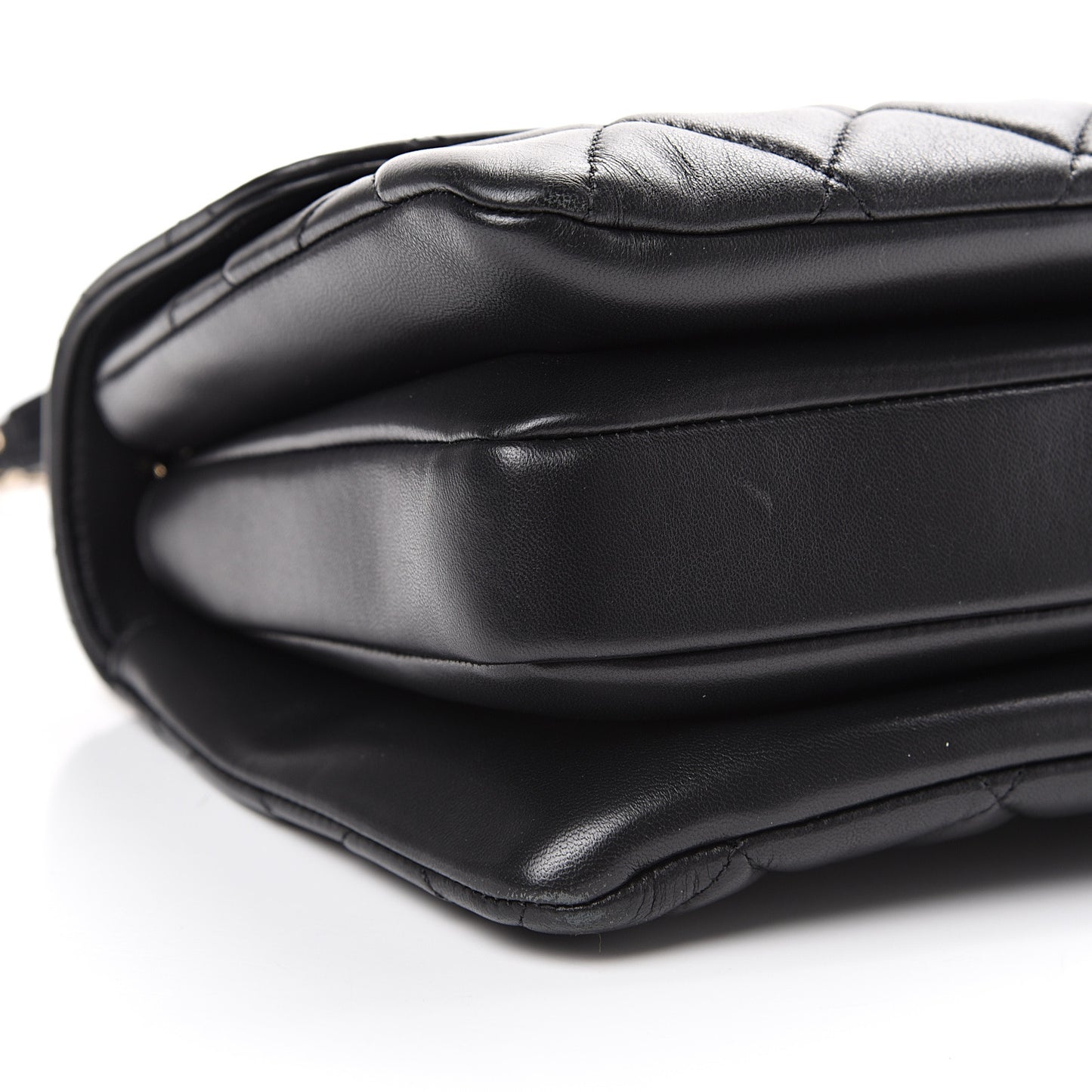 Lambskin Quilted Small Trendy CC Dual Handle Flap Bag Black