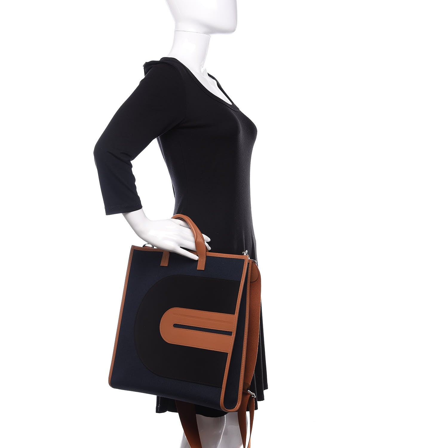 Hermes Toile Swift Record Bag 78 Bleu Marine 3 of 11