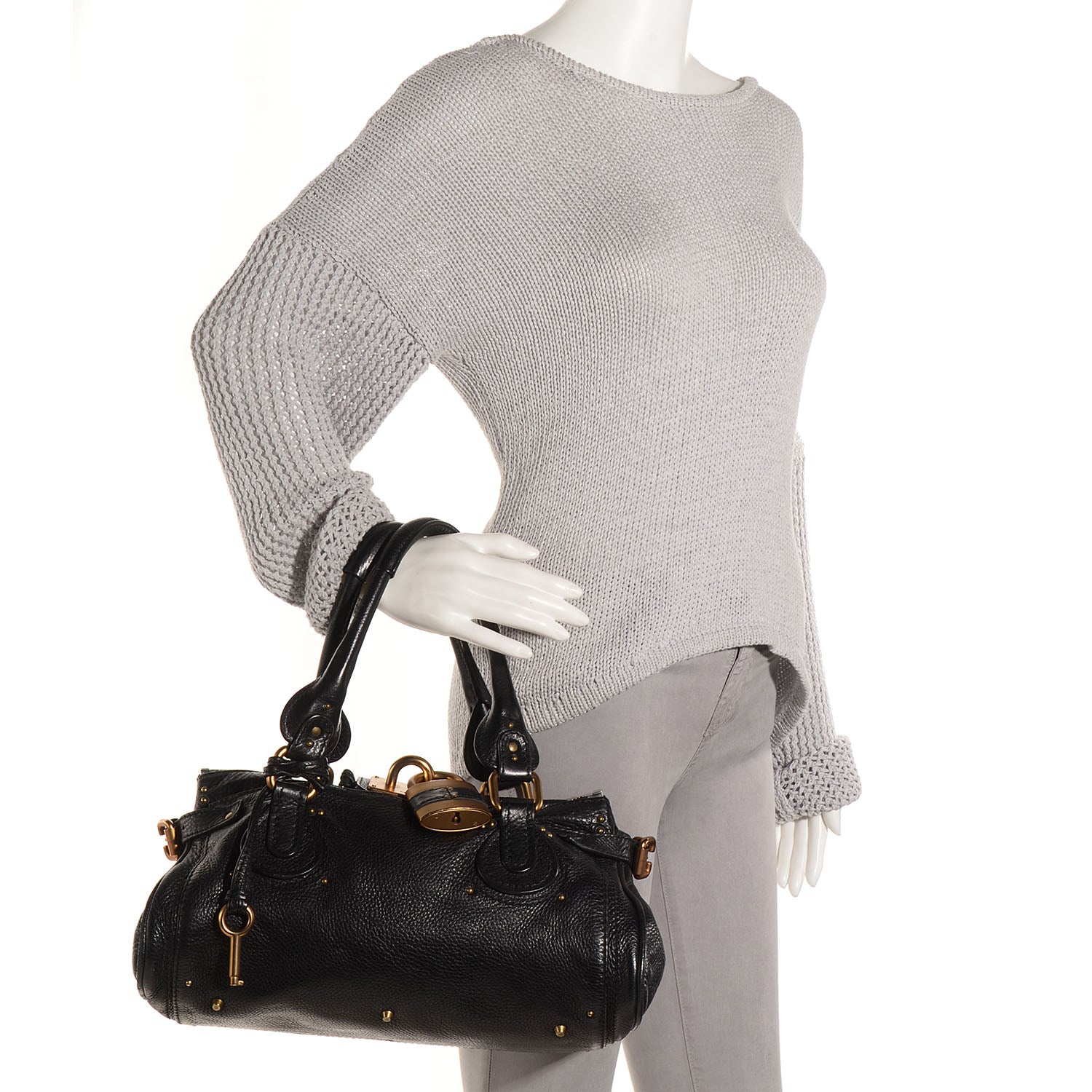 Chloe Leather Medium Paddington Satchel Black 2 of 7