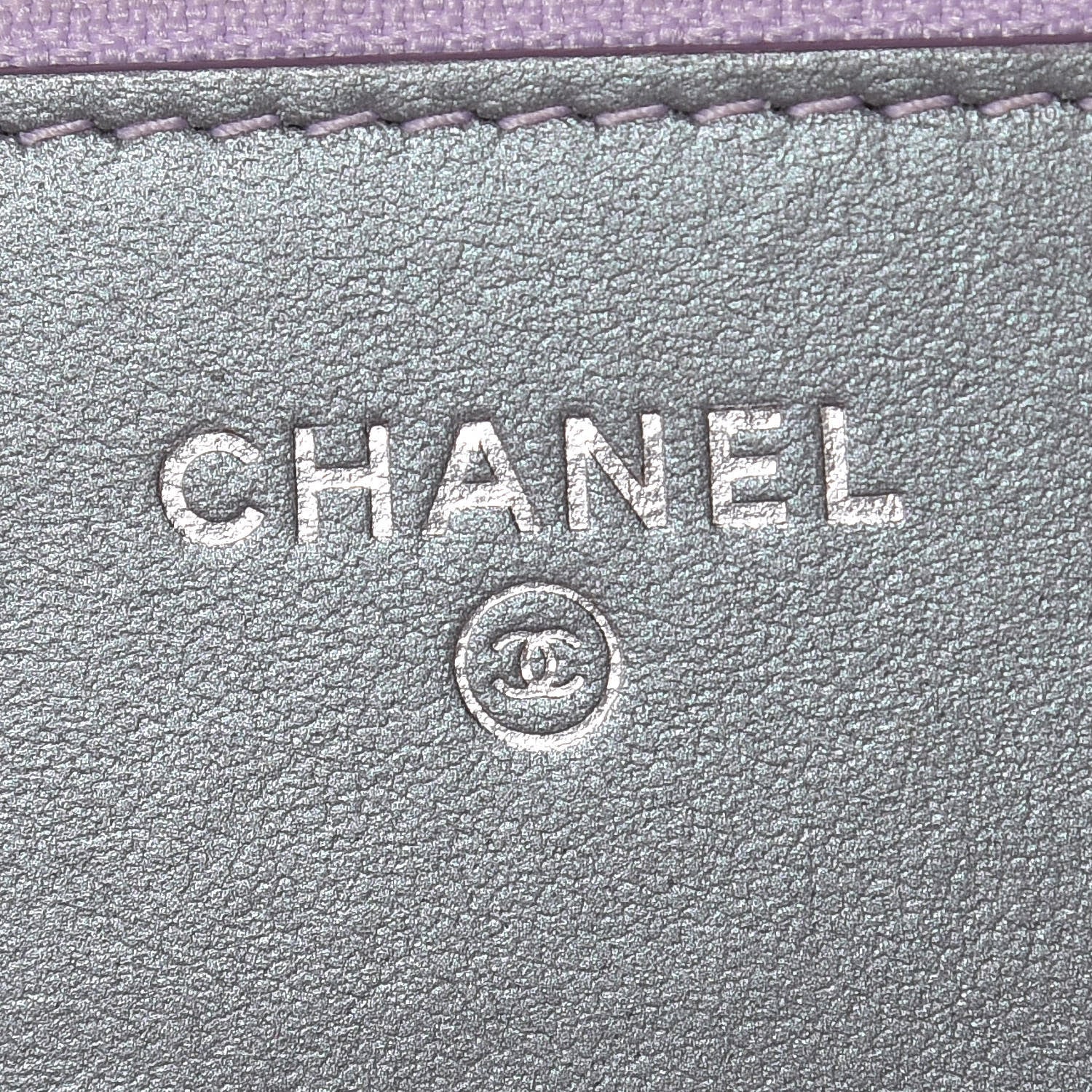 Chanel Iridescent Lambskin Quilted Reissue Wallet On Chain WOC Light Purple 6 of 8