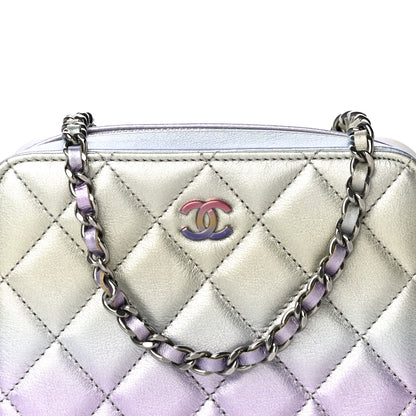 Chanel Metallic Gradient Calfskin Quilted Camera Case Blue Yellow Purple 8 of 15