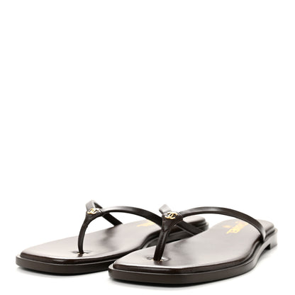 Chanel Goatskin CC Times Square Thong Sandals 39 Brown 4 of 10