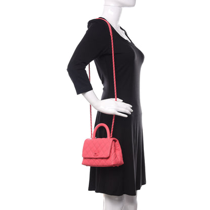 Chanel Caviar Quilted Incognito Extra Mini Coco Handle Flap Pink 2 of 10
