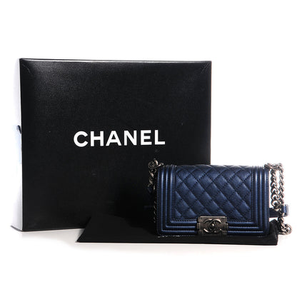 Chanel Calfskin Quilted Small Boy Flap Blue 9 of 9