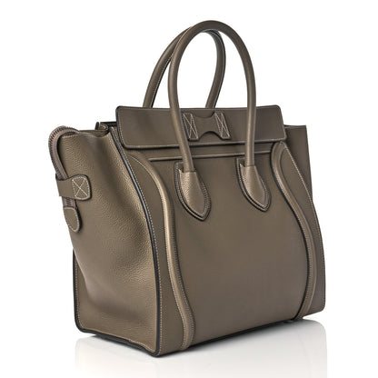 Celine Drummed Calfskin Mini Luggage Bag Souris 2 of 8