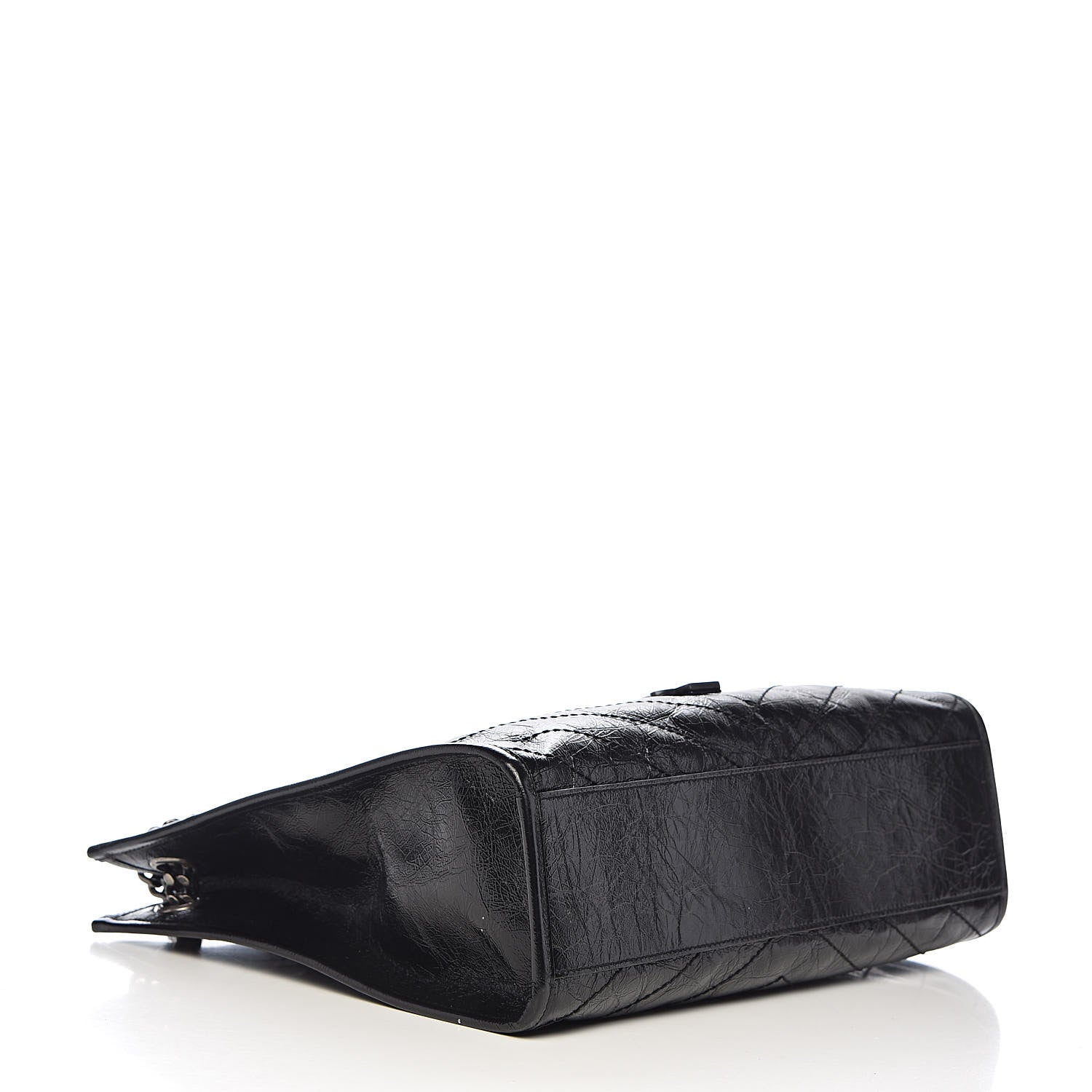 Saint Laurent Crinkled Calfskin Matelasse Monogram Medium Niki Shopper Tote Black 4 of 9