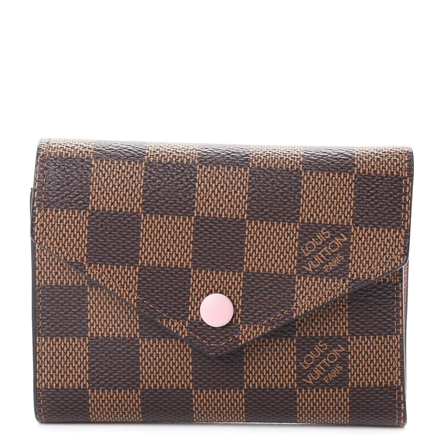 Damier Ebene Victorine Wallet Rose Ballerine