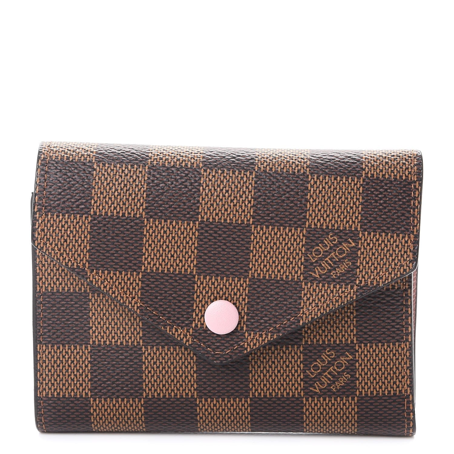 Louis Vuitton Damier Ebene Victorine Wallet Rose Ballerine 1 of 8
