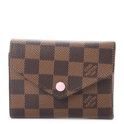 Louis Vuitton Damier Ebene Victorine Wallet Rose Ballerine 1 of 8