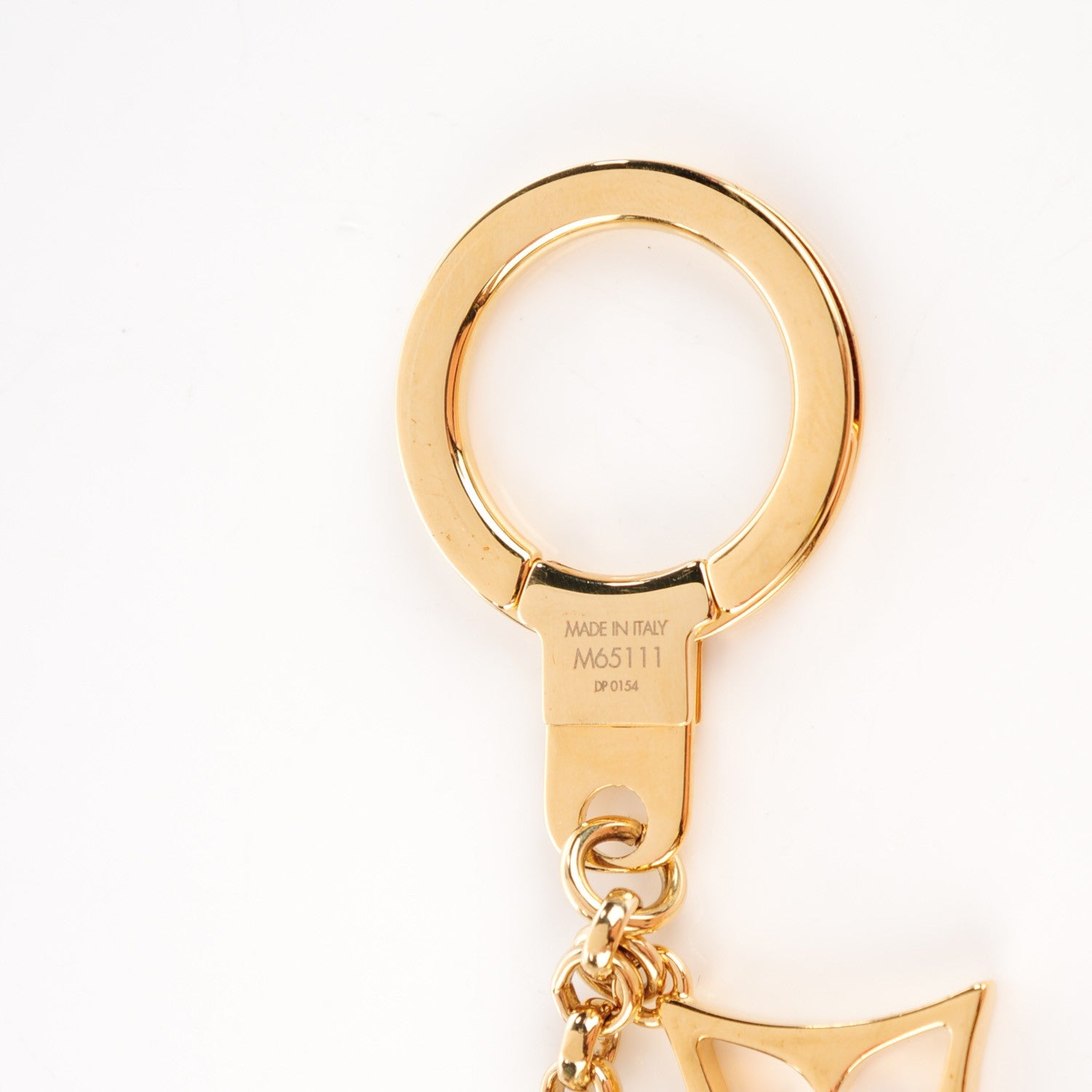 Louis Vuitton Brass Enamel Fleur De Monogram Bag Charm Chain Gold 3 of 5