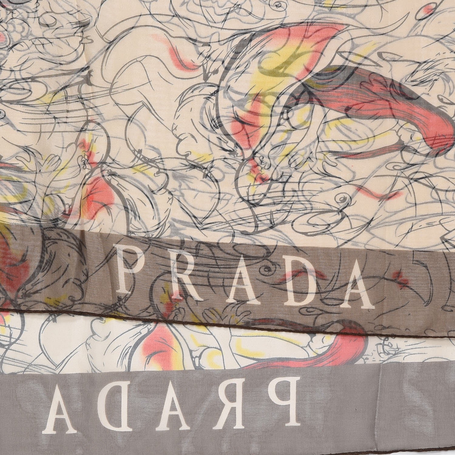 Prada X JAMES JEAN Silk Fairy Fairies Scarf 5 of 12