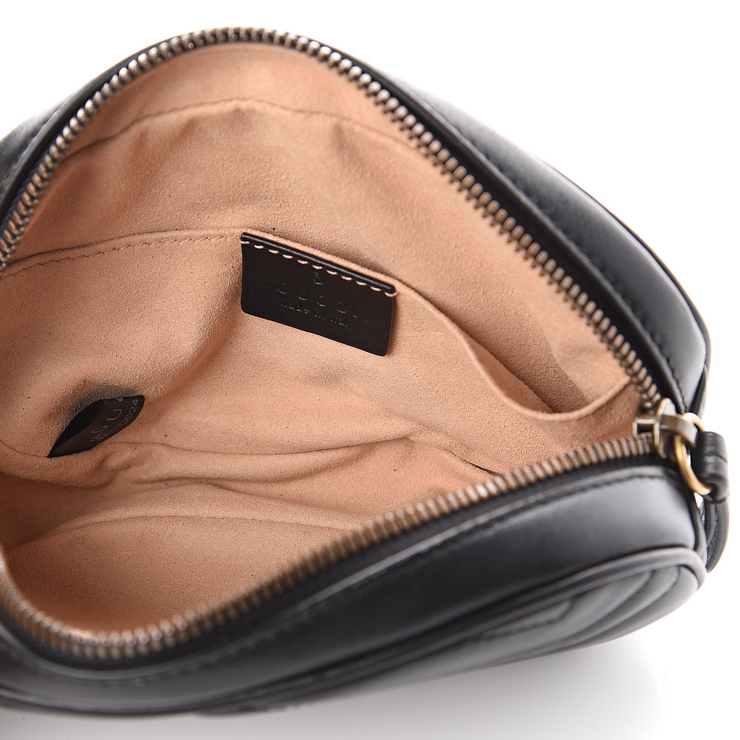 Gucci Calfskin Matelasse GG Marmont Belt Bag 75 30 Black 4 of 7