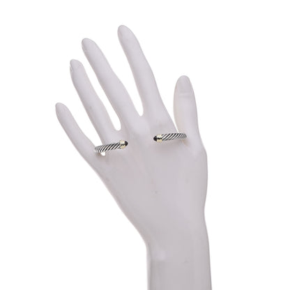 David Yurman Sterling Silver 14K Yellow Gold Garnet 5mm Cable Classics Petite Color Bracelet 2 of 5