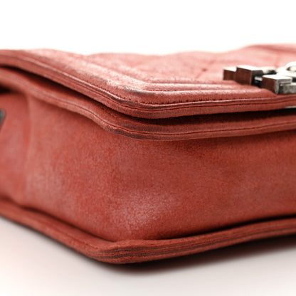 Chanel Iridescent Calfskin Quilted Small Gentle Square Boy Flap Red 9 of 18