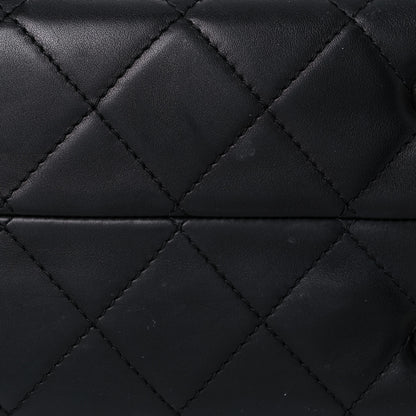 Chanel Sheepskin Quilted Chain Handle Large Shopping Tote Black 17 of 24
