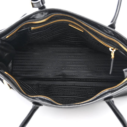 Prada Glossy Calfskin Triangle Large Bonnie Shoulder Bag Black 5 of 11