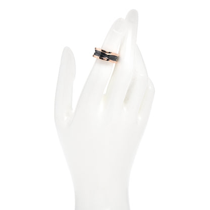 Bulgari 18K Rose Gold Black Ceramic B.Zero1 Two-Band Ring 50 5.25 2 of 5