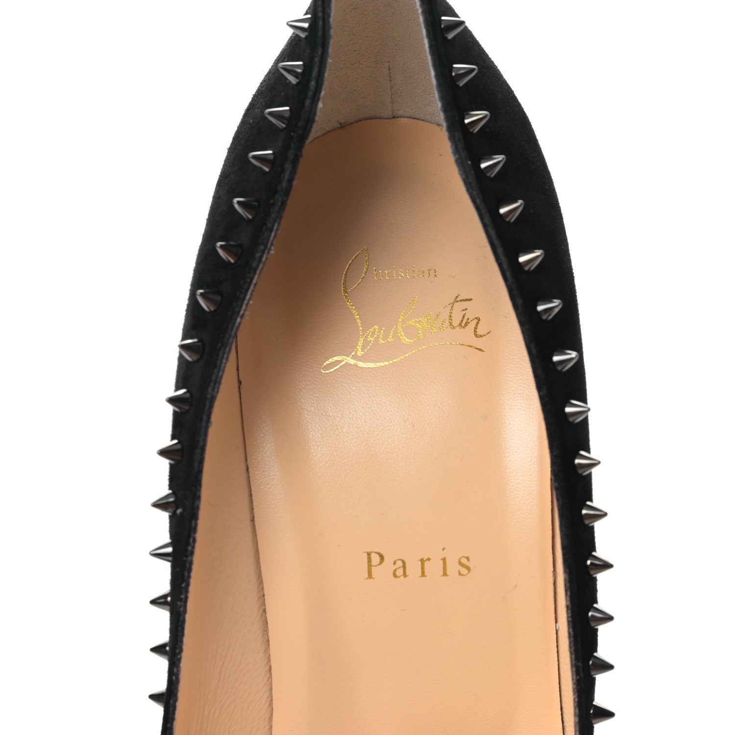 Christian Louboutin Veau Velours Anjalina 100 Pumps 42 Black Gun 7 of 8