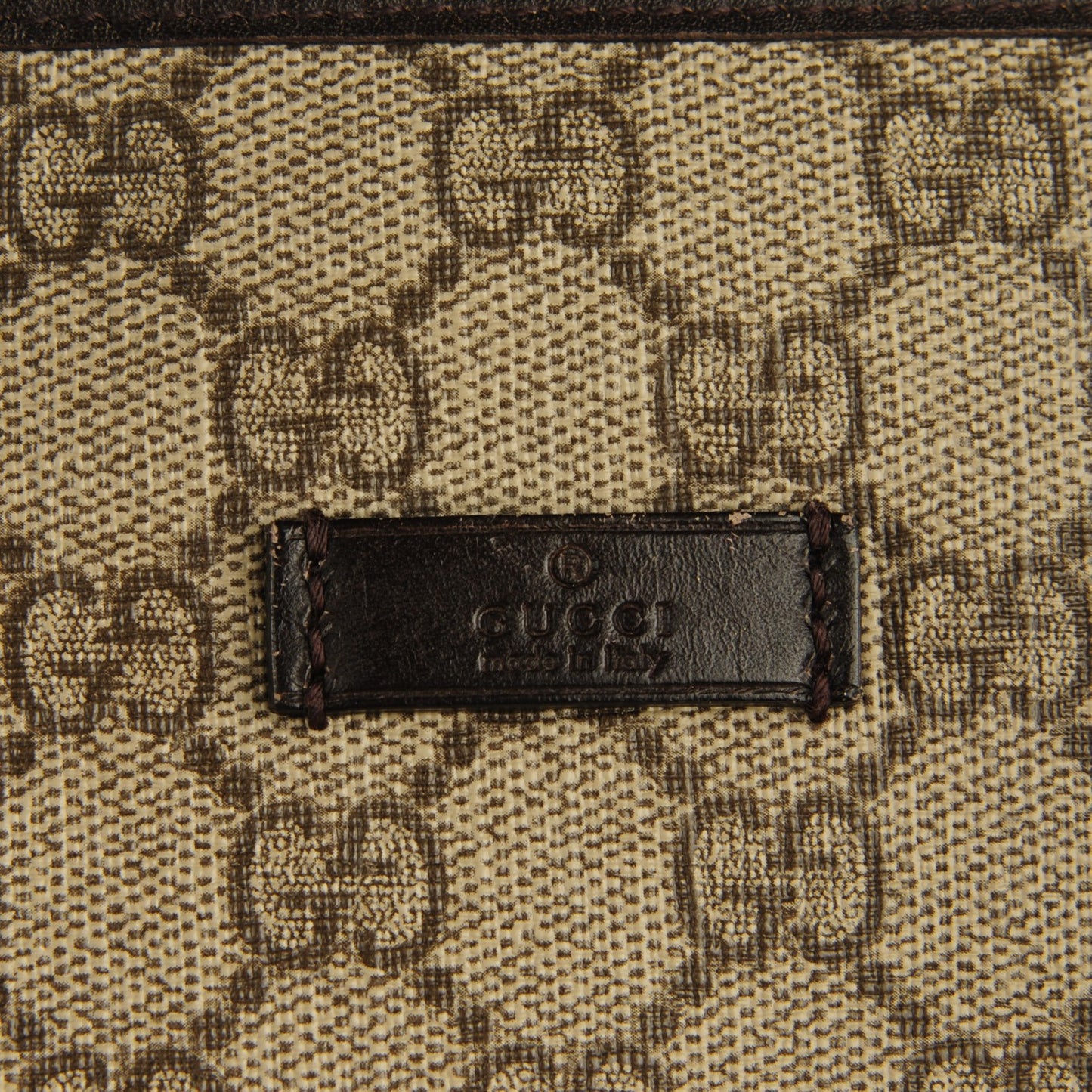 GG Supreme Monogram Medium Zippered Tote Dark Brown