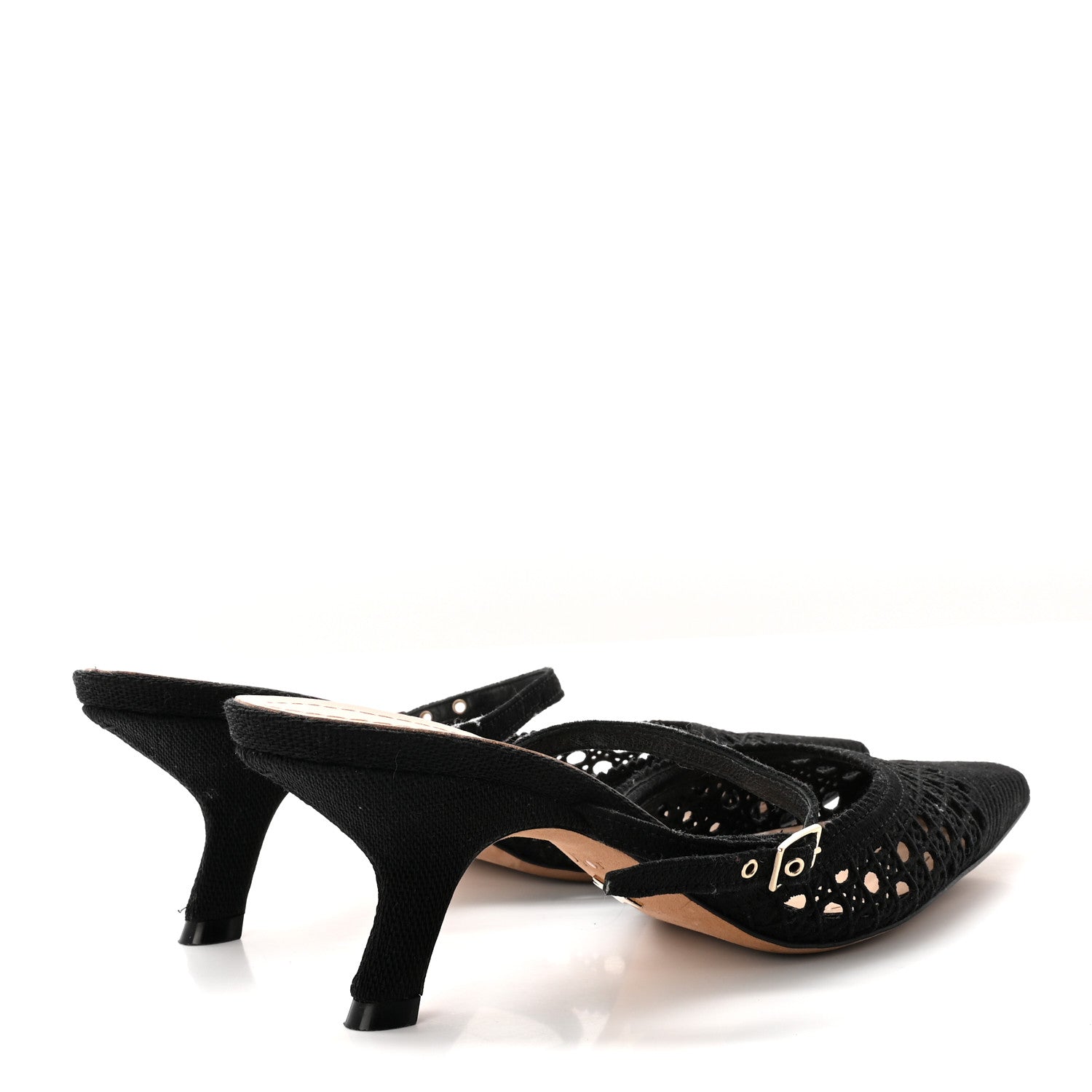Christian Dior Fabric Cannage Pumps 36.5 Black 5 of 8