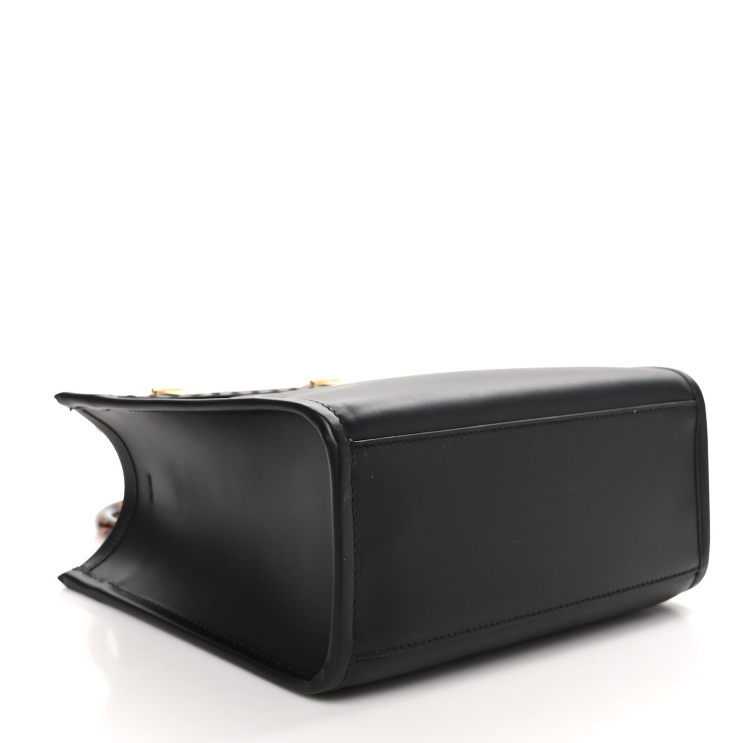 Fendi Vitello King Plexiglass Logo Embossed Small Fendi Sunshine Shopper Tote Black 4 of 9