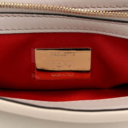 Fendi Mink Fur Nappa Faces Baguette Multicolor Bianco Carta 6 of 10