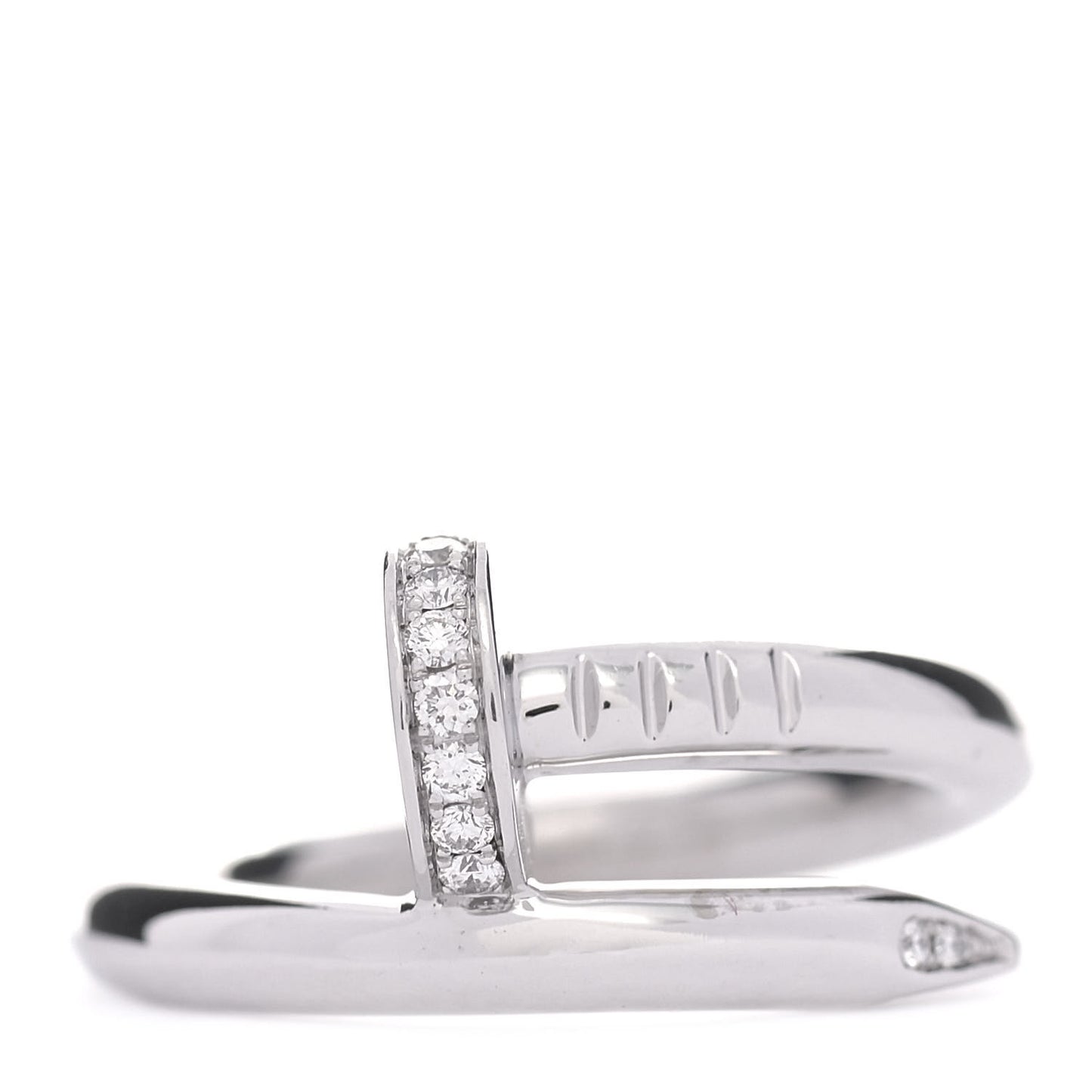 18K White Gold Diamond Juste Un Clou Ring 49 4.75
