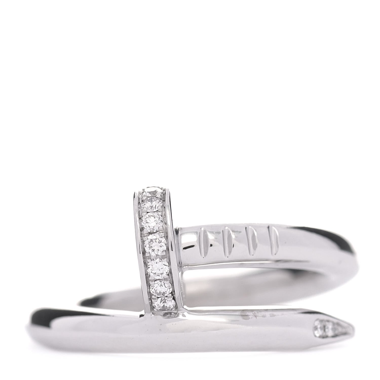 Cartier 18K White Gold Diamond Juste Un Clou Ring 49 4.75 1 of 6