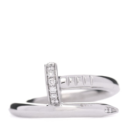 Cartier 18K White Gold Diamond Juste Un Clou Ring 49 4.75 1 of 6