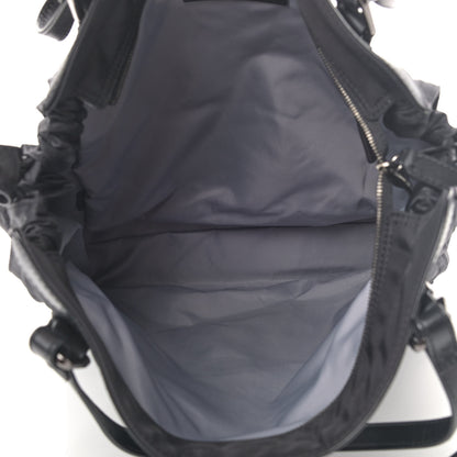 Burberry Nylon Tonal Check Buckleigh Packable Tote Black 4 of 5