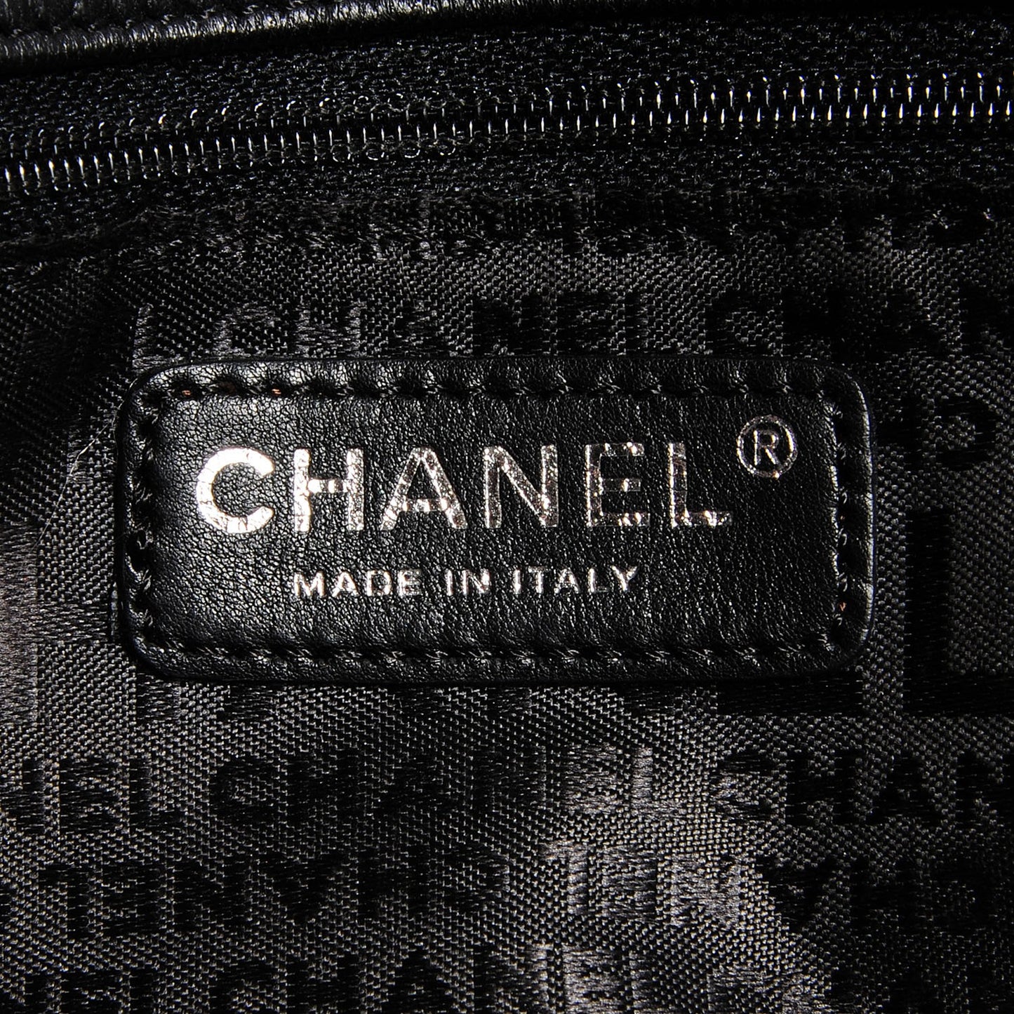 Glazed Crackled Calfskin Studded Mademoiselle Flap Black
