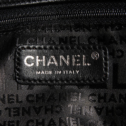 Chanel Glazed Crackled Calfskin Studded Mademoiselle Flap Black 7 of 8