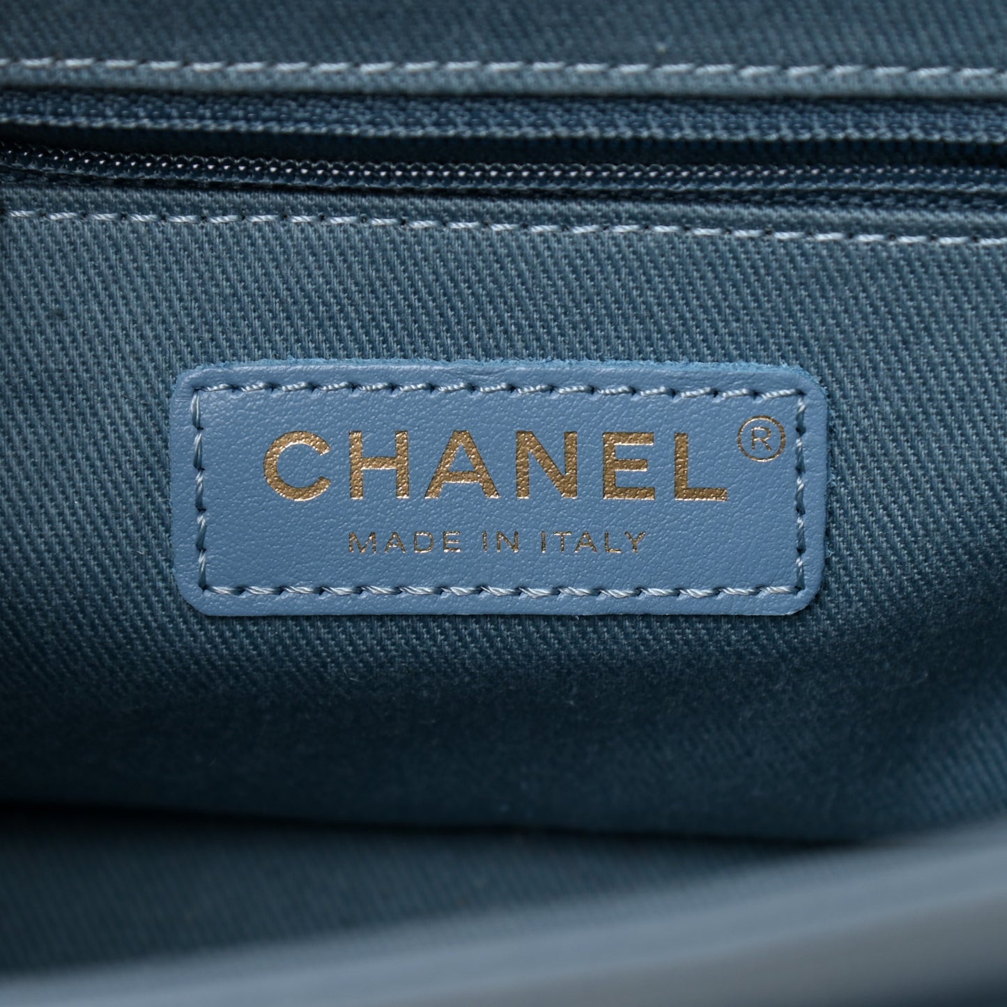Caviar Quilted Small Business Affinity Flap Light Blue