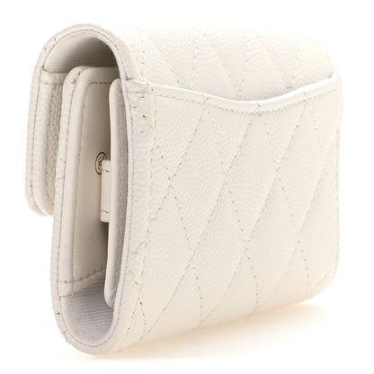 Chanel Caviar Quilted Classic 4 Key Holder Wallet White 3 of 9