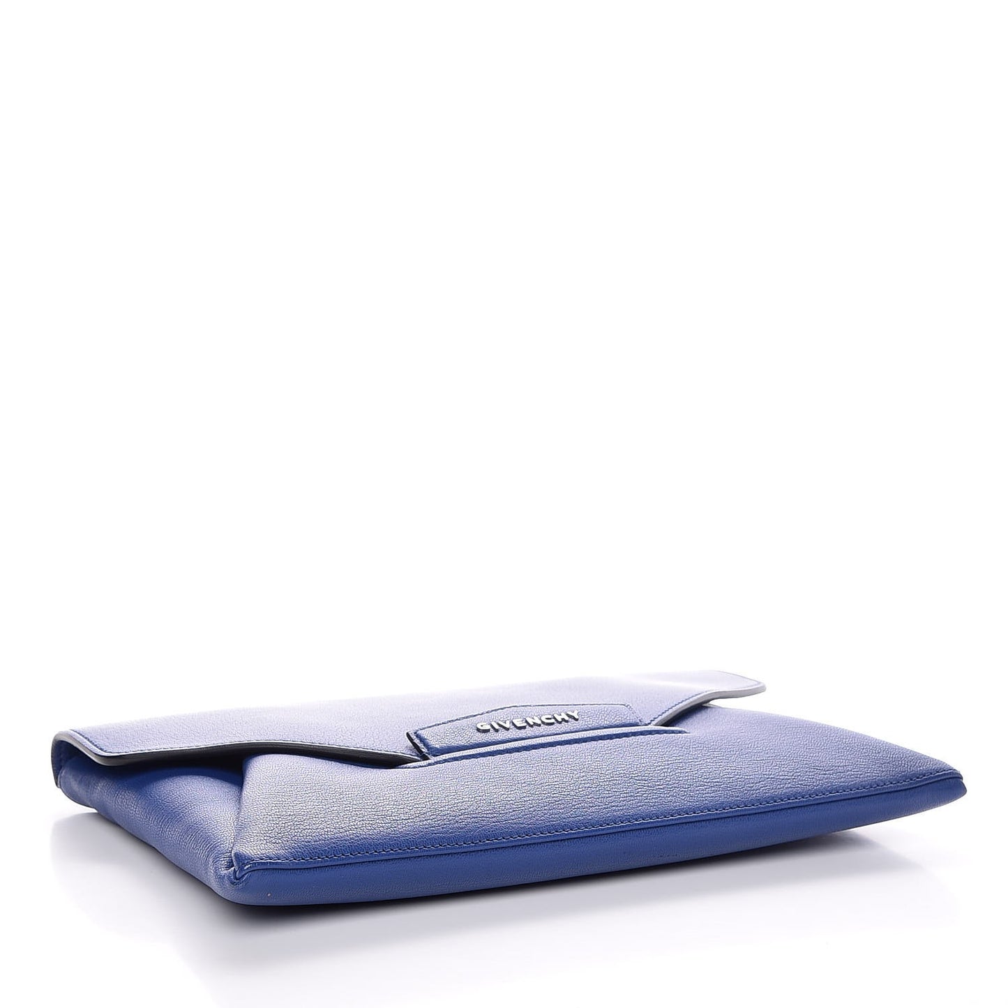 Sugar Goatskin Medium Antigona Envelope Clutch Blue