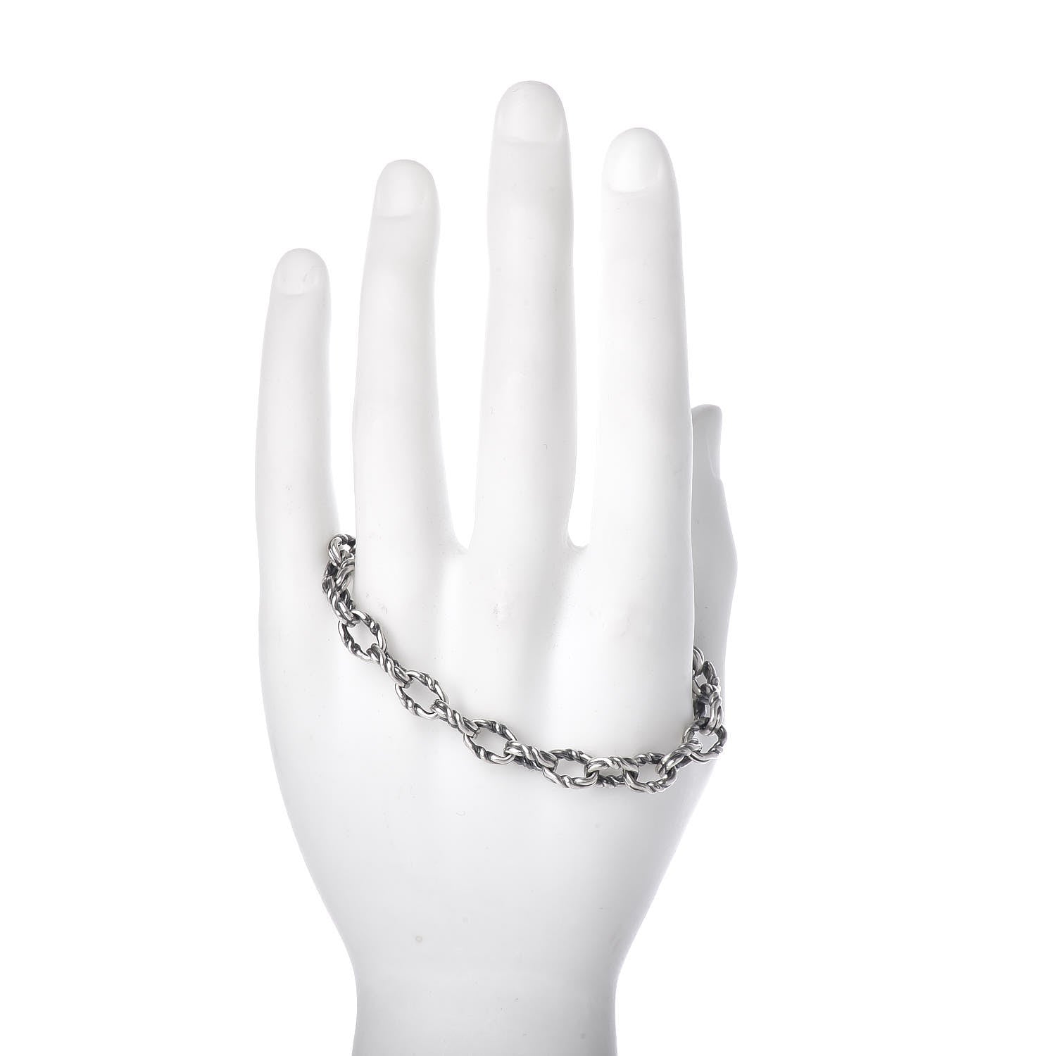 David Yurman Sterling Silver 8mm Twist Link Chain Bracelet 2 of 4