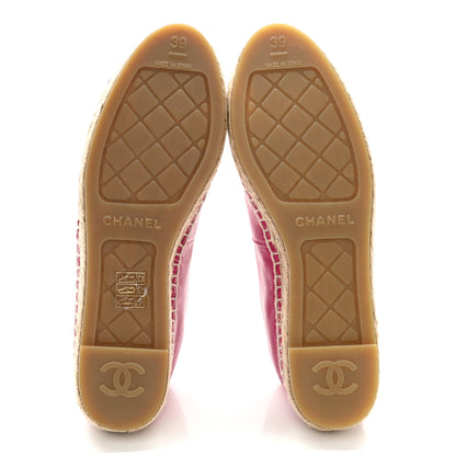 Chanel Lambskin CC Espadrilles 39 Fuchsia Black 6 of 11
