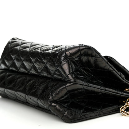 Chanel Aged Calfskin Quilted Double Compartment 2.55 Rayures Reissue 225 Flap Black 10 of 10