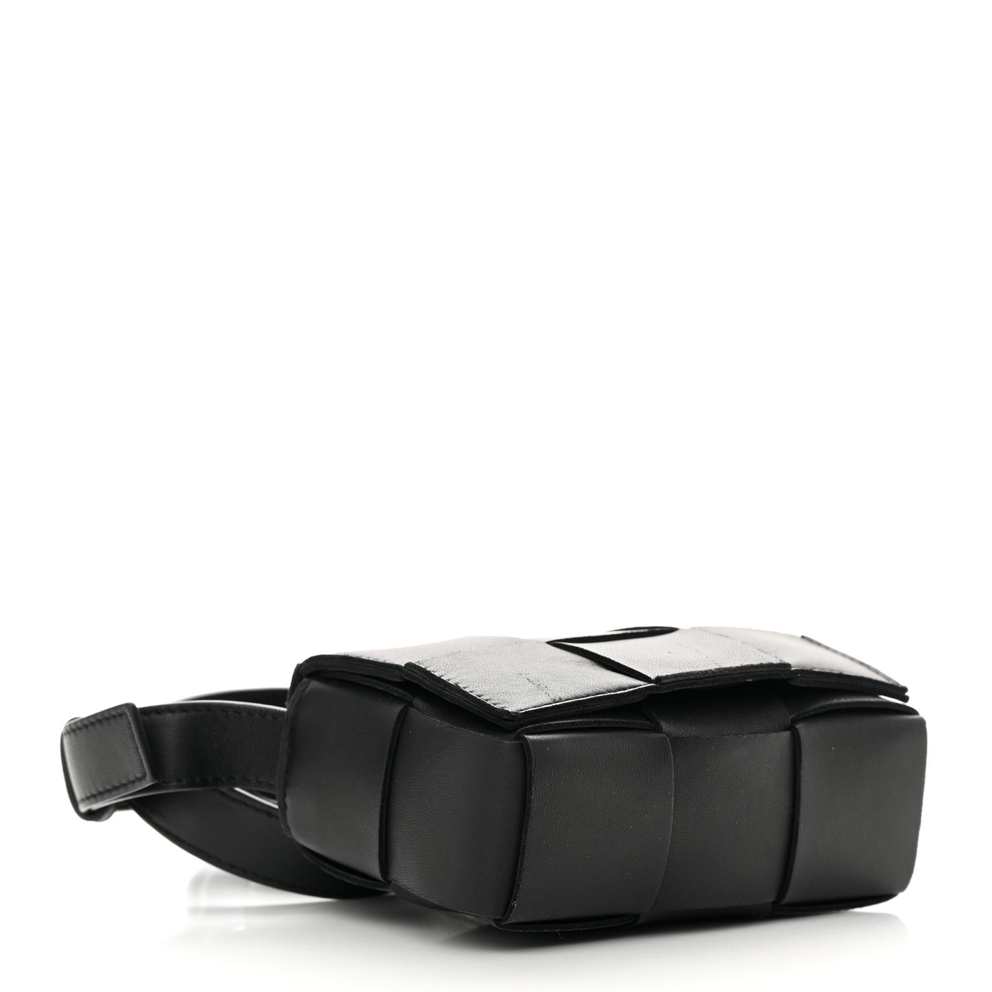 Lambskin Maxi Intrecciato Extra Mini Cassette Crossbody Bag Black