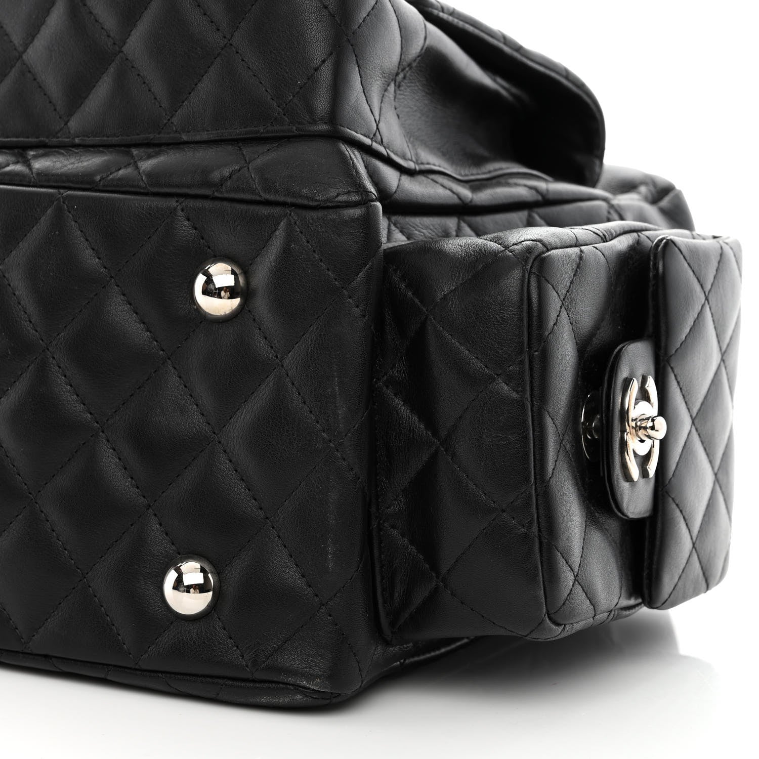 Chanel Calfskin Quilted Large Cambon Multipocket Reporter Black 10 of 10