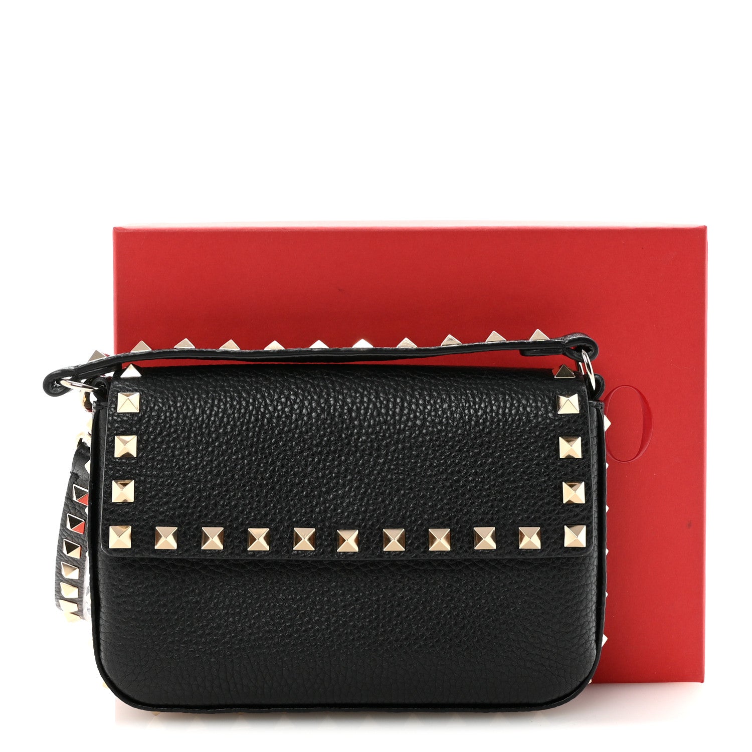 Valentino Garavani Grainy Calfskin Rockstud Crossbody Pouch Black 10 of 10