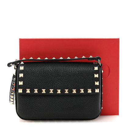 Valentino Garavani Grainy Calfskin Rockstud Crossbody Pouch Black 10 of 10