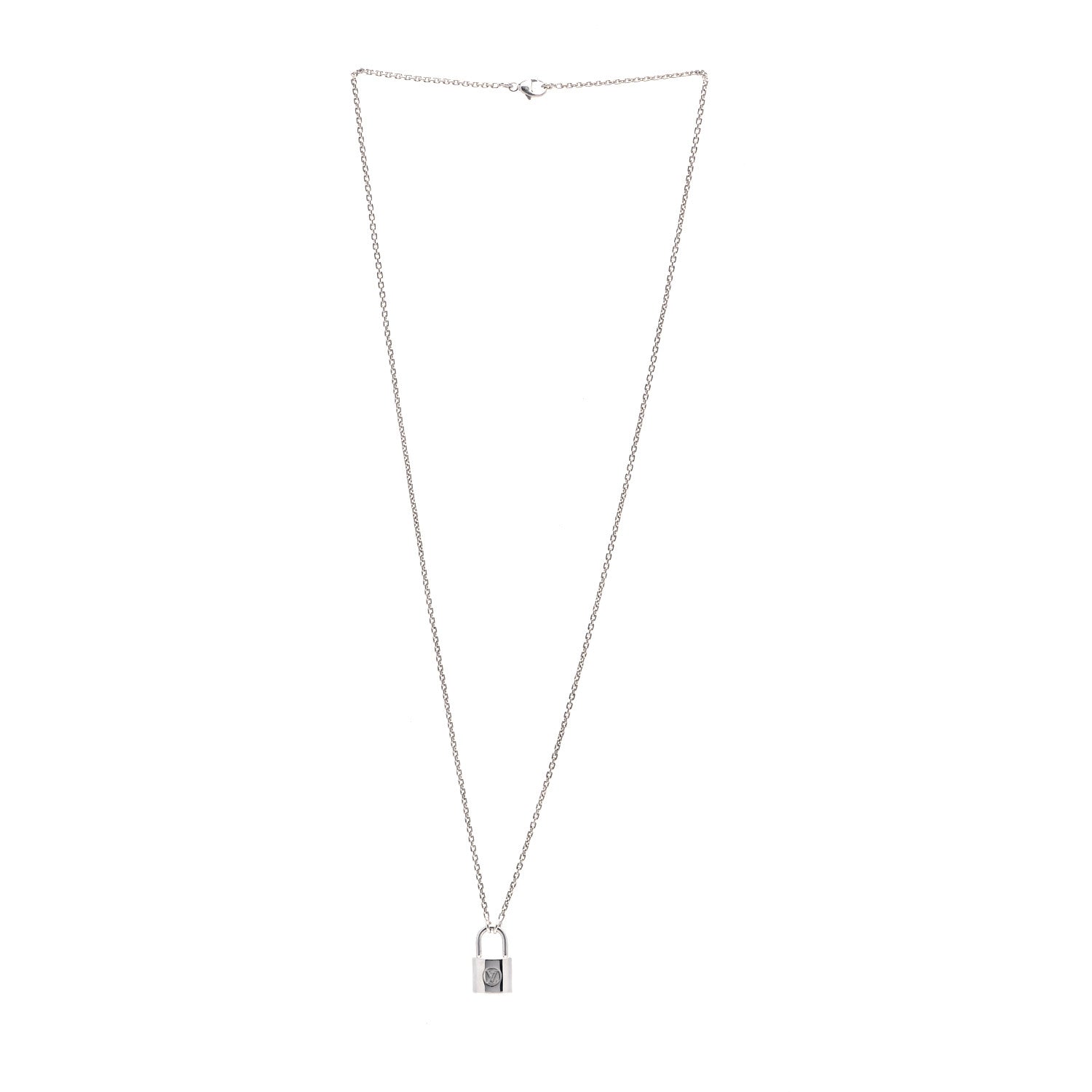Louis Vuitton Sterling Silver Lockit Necklace 2 of 4