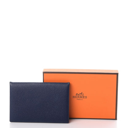 Hermes Epsom Calvi Card Case Bleu Saphir 12 of 12